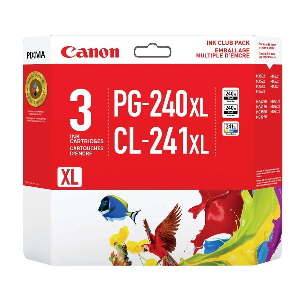 Canon PG-240XL CL-241XL Value Pack of 3 Black Tri-Color
